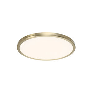 Geos LED 22 inch Brass Flush Mount Ceiling Light in 3000K, Brushed Brass, dweLED