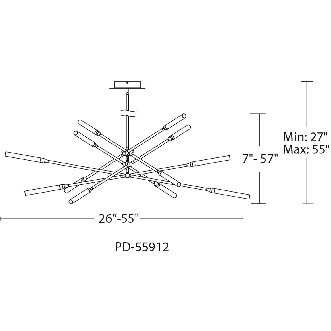 WAC Lighting PD-55912-BK/AB Houdini LED 46.69 inch Black