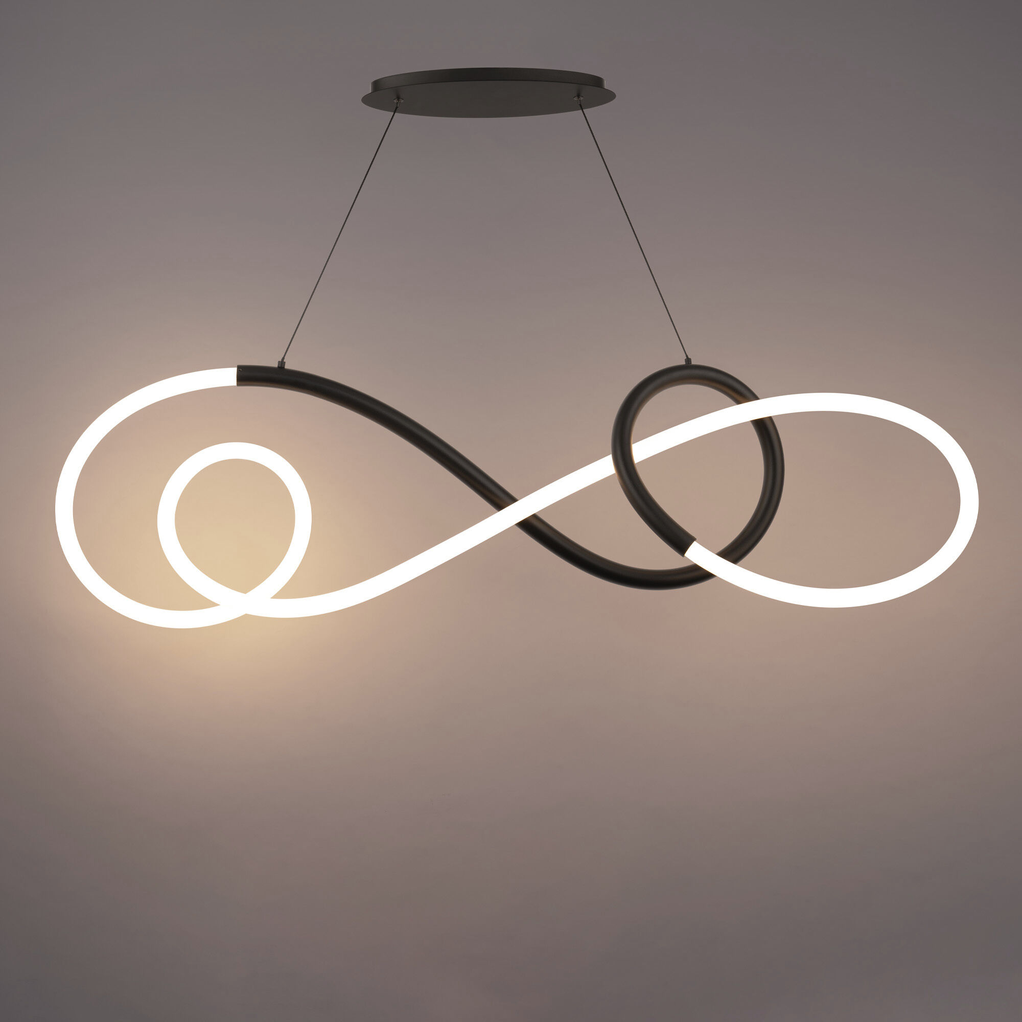 Solo Linear Chandelier Ceiling Light in Black, dweLED