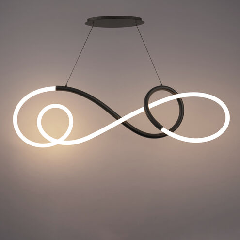 Solo Linear Chandelier Ceiling Light in Black, dweLED