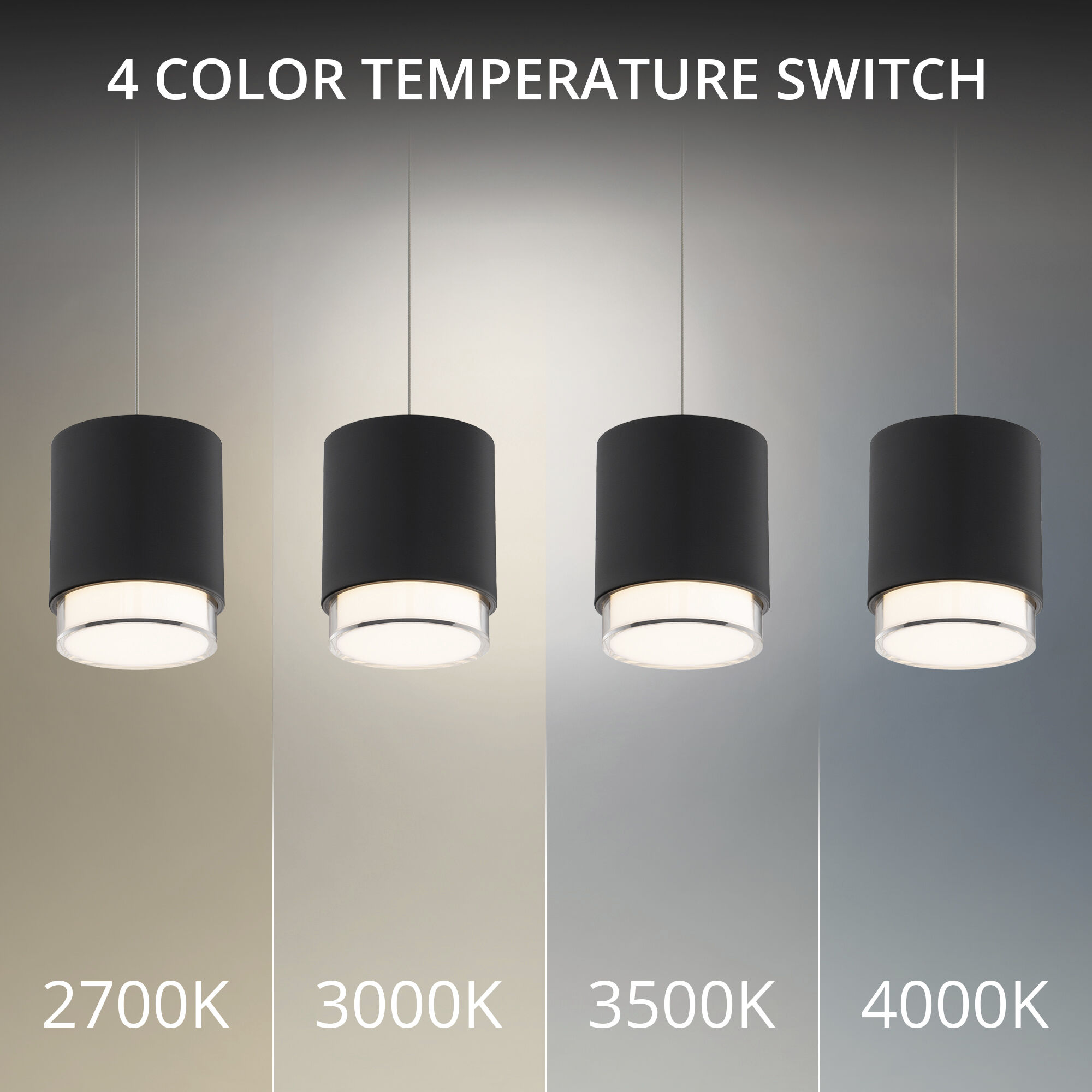 Cloak LED 4.63 inch Black Pendant Ceiling Light in 3000K, dweLED