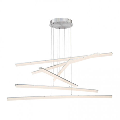 Stack LED 48 inch Brushed Aluminum Pendant Ceiling Light in 48in, 6, dweLED