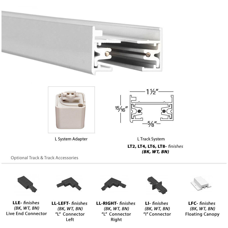 L Track 120 White Track Component Ceiling Light