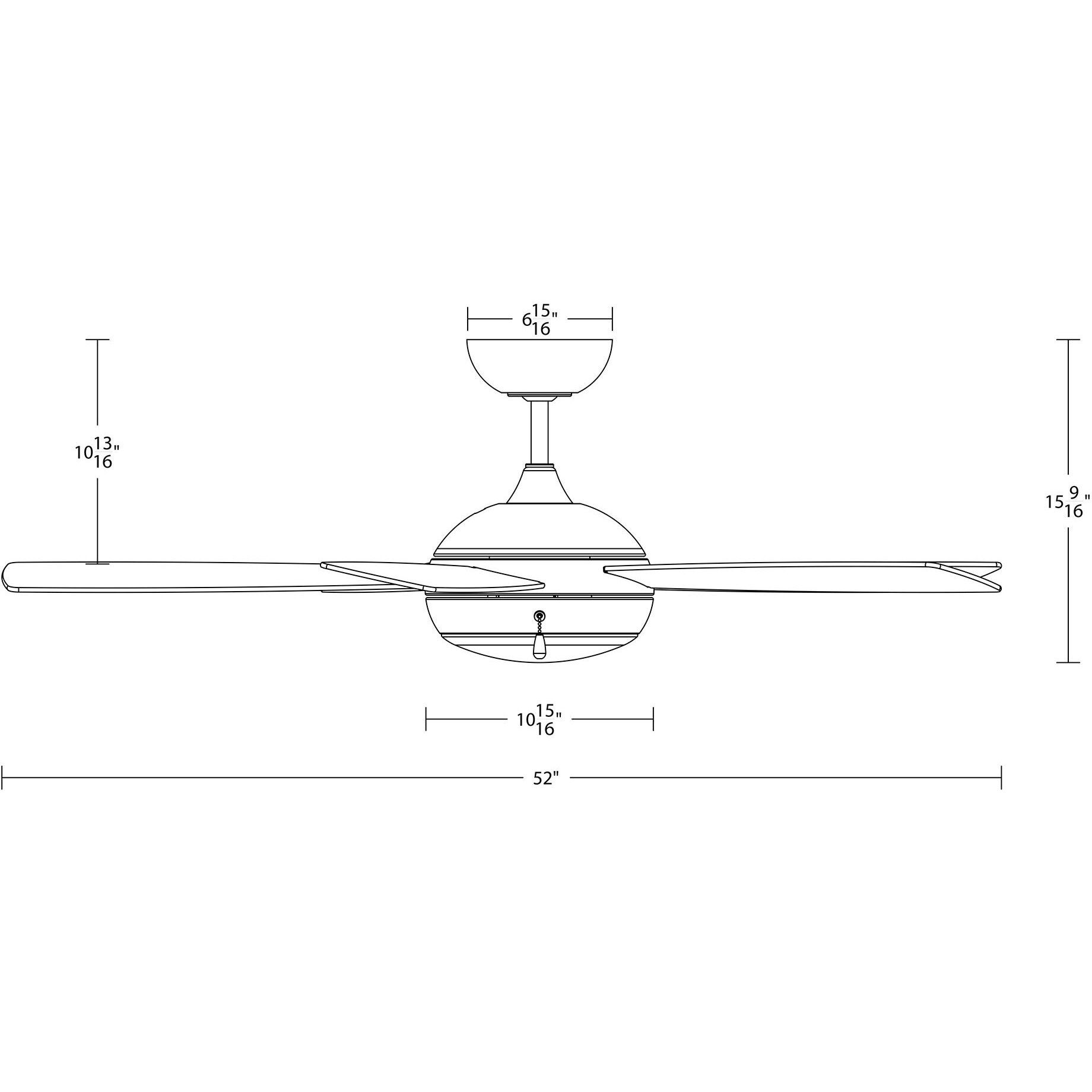 Disc II 52 inch Brushed Nickel Downrod Ceiling Fans, Limited Fan