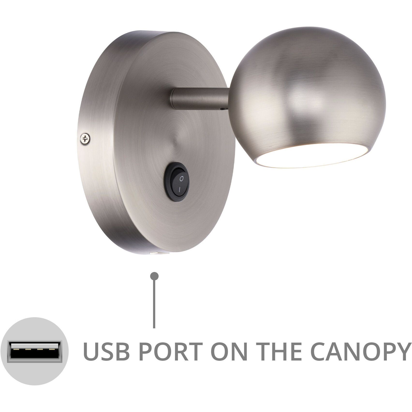 Duplex Reading Light Wall Light in Brushed Nickel, dweLED