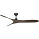 Malibu 70 inch Matte Black Dark Walnut with Dark Walnut Blades Downrod Ceiling Fans in Matte Black/Dark Walnut, Smart Fan