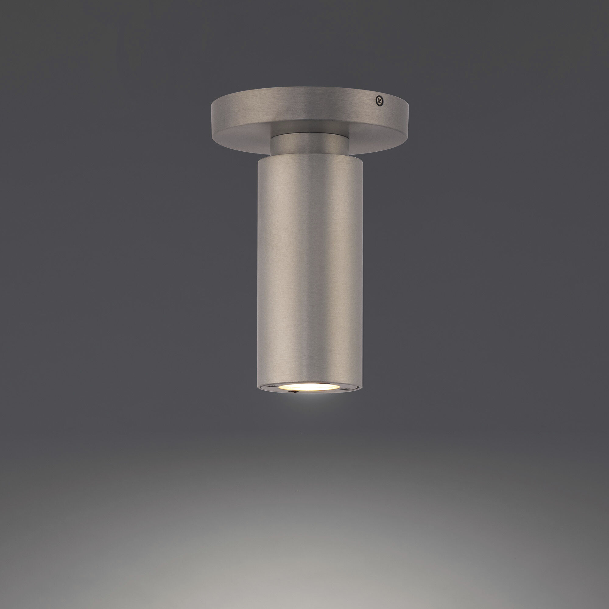 WAC Lighting FM W36607 AL Caliber 1 Light 2.63 inch Brushed Aluminum Flush Mount Ceiling Light in Bronzed Stainless Steel