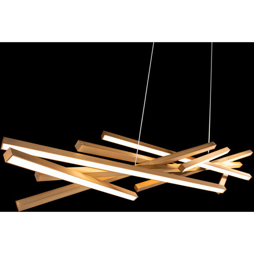 Parallax 8 Light 55 inch Aged Brass Linear Pendant Ceiling Light, dweLED
