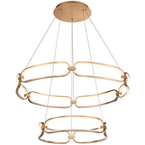 Charmed LED 32 inch Soft Gold Chandelier Ceiling Light in 34in, dweLED