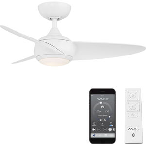 Loft 38 inch Matte White Downrod Ceiling Fans, Smart Fan