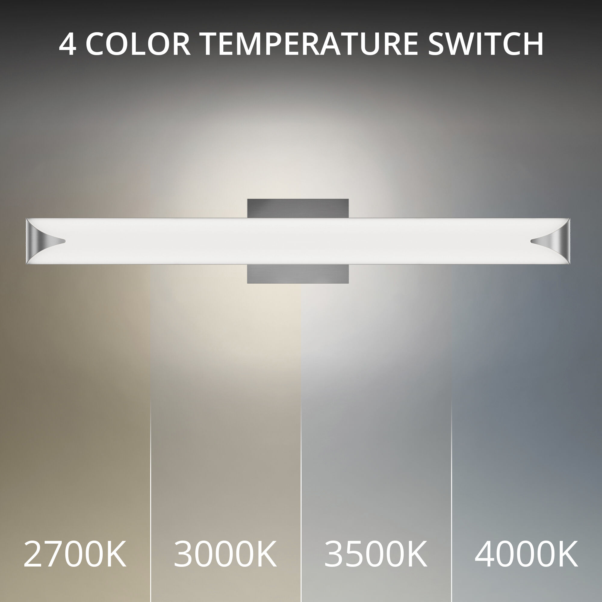 Straitaway LED 32 inch Brushed Nickel Bath Vanity & Wall Light in 3500K, dweLED