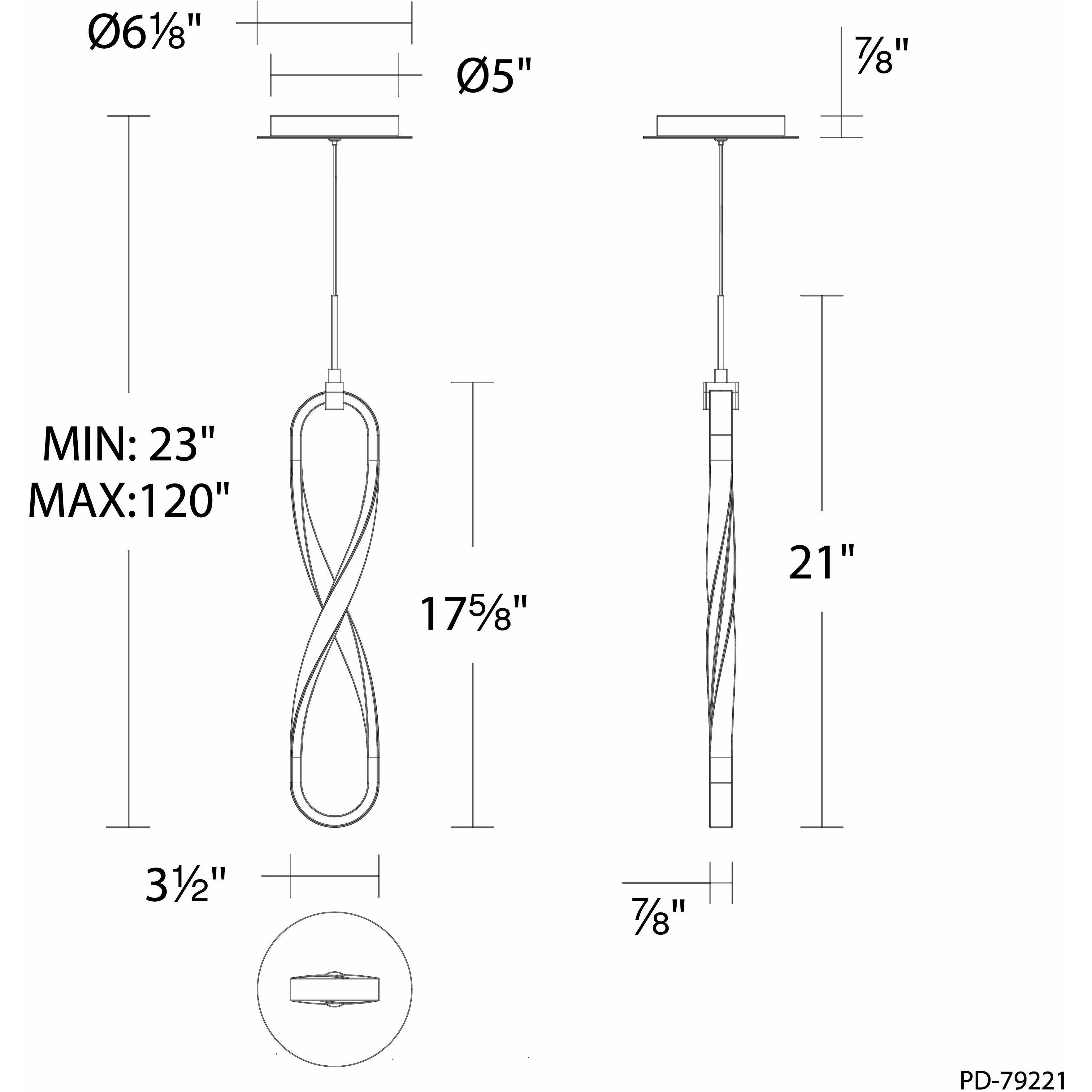 Marise LED 1 inch Black Mini-Pendant Ceiling Light, dweLED