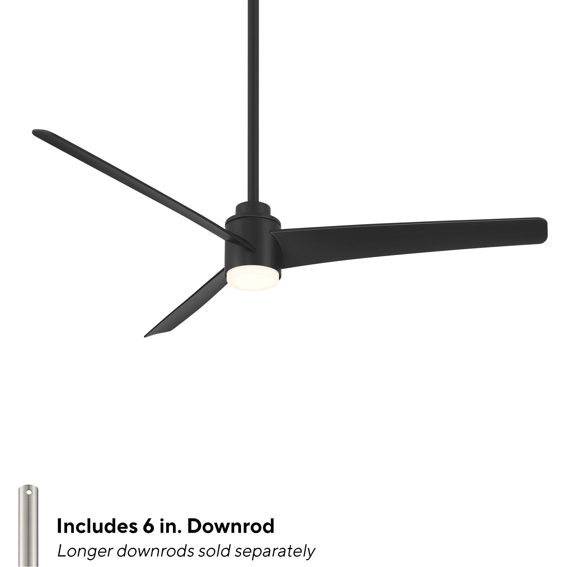 Novelle 52 inch Matte Black Downrod Ceiling Fan