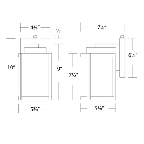 Lantern LED 10 inch Black Outdoor Wall Light