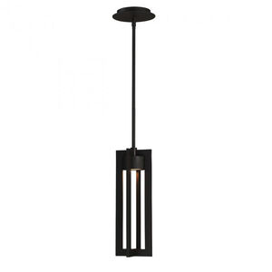 Chamber LED 6 inch Black Outdoor Pendant, dweLED