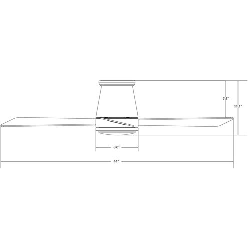 Hug 44 inch Brushed Nickel Flush Mount Ceiling Fans, Smart Fan