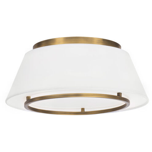 Hailey LED 16 inch Aged Brass Flush Mount Ceiling Light, dweLED