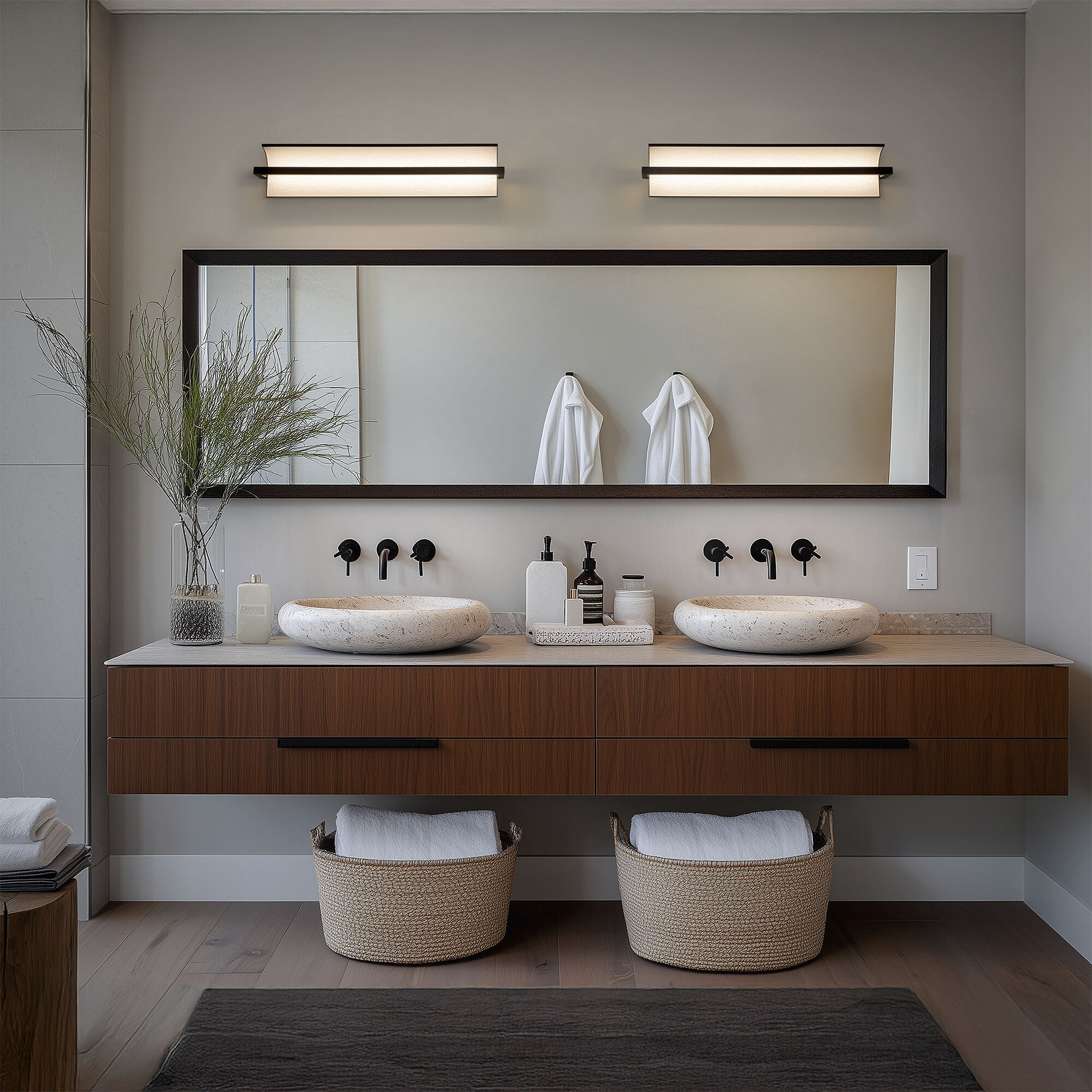 Shard LED 24 inch Brushed Nickel Bath Vanity & Wall Light in 4000K, dweLED