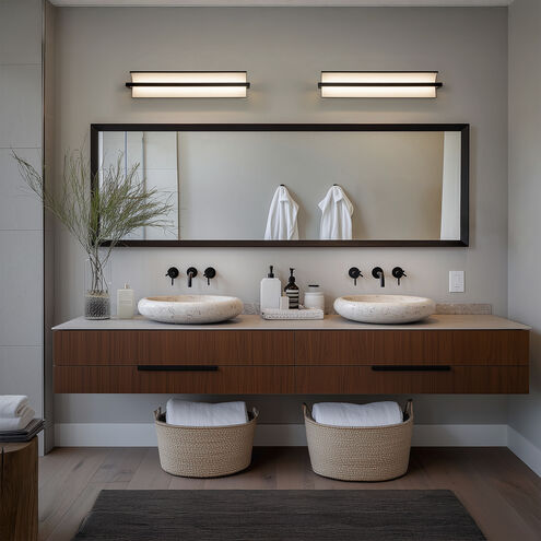 Shard LED 34 inch Brushed Nickel Bath Vanity & Wall Light in 3000K, dweLED