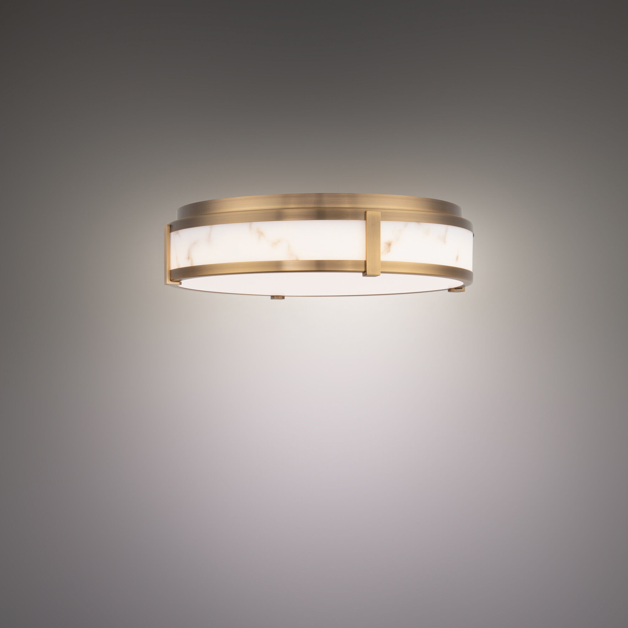 Constantine LED 18 inch Aged Brass Flush Mount Ceiling Light, dweLED