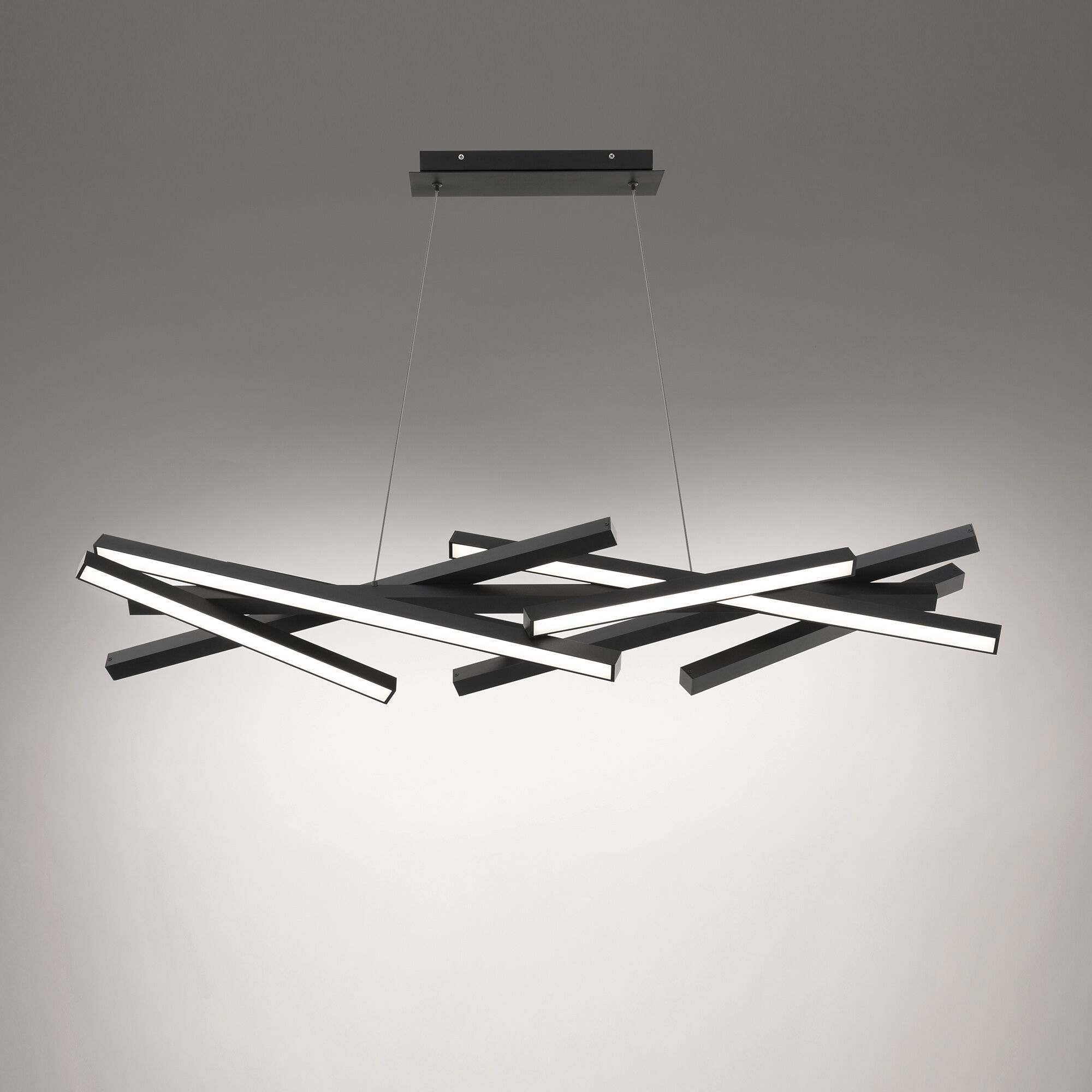 Parallax Linear Pendant Ceiling Light in Black, dweLED