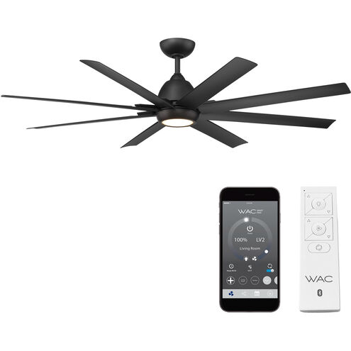 Mocha XL 66 inch Matte Black Downrod Ceiling Fan, Smart Fan