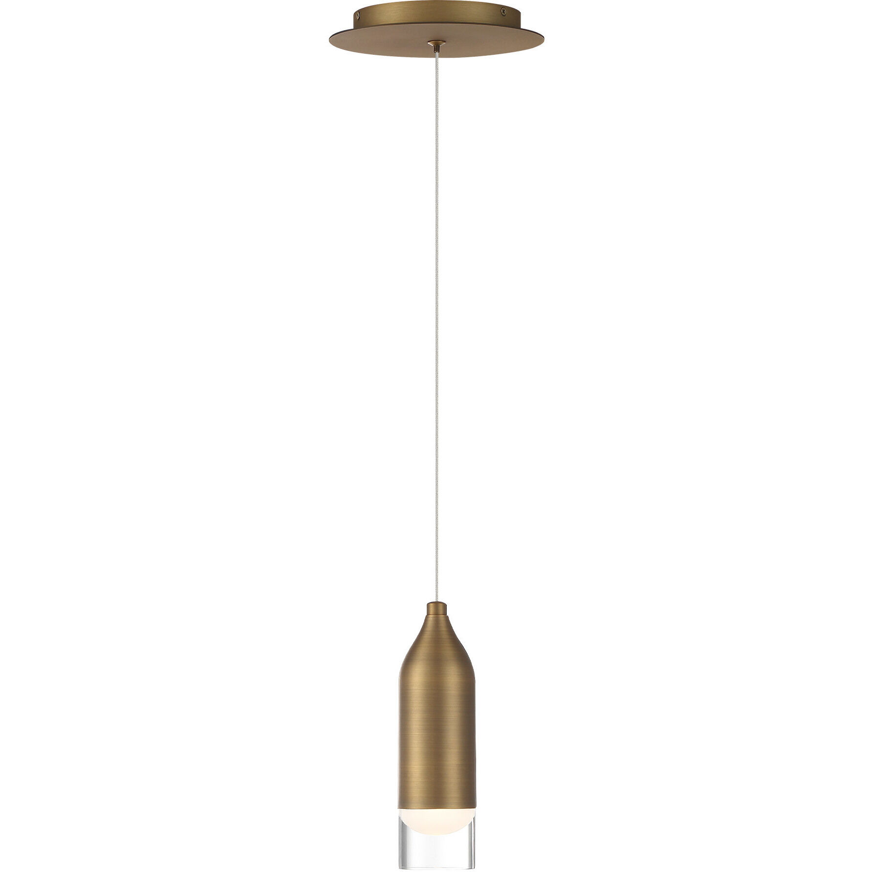 Action LED 2.38 inch Aged Brass Mini-Pendant Ceiling Light, dweLED