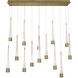 Quill LED 5 inch Aged Brass Multi-Light Pendant Ceiling Light, dweLED