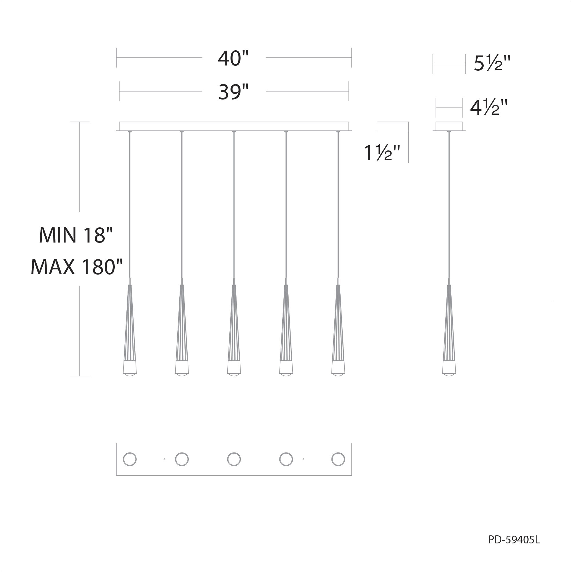 Quill LED 4.88 inch Chrome Multi-Light Pendant Ceiling Light, dweLED