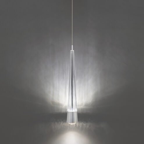 Quill LED 2.34 inch Chrome Pendant Ceiling Light in 3500K, dweLED