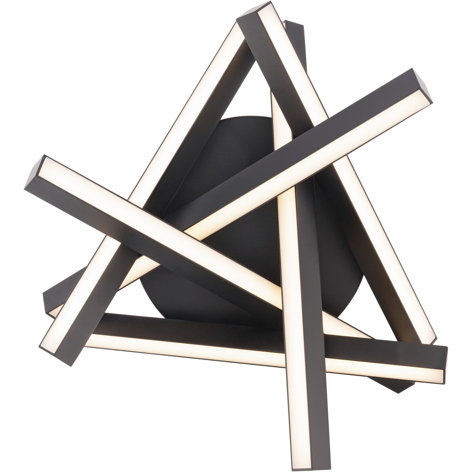 Parallax LED 15 inch Black Semi-Flush Mount Ceiling Light in 3000K, dweLED