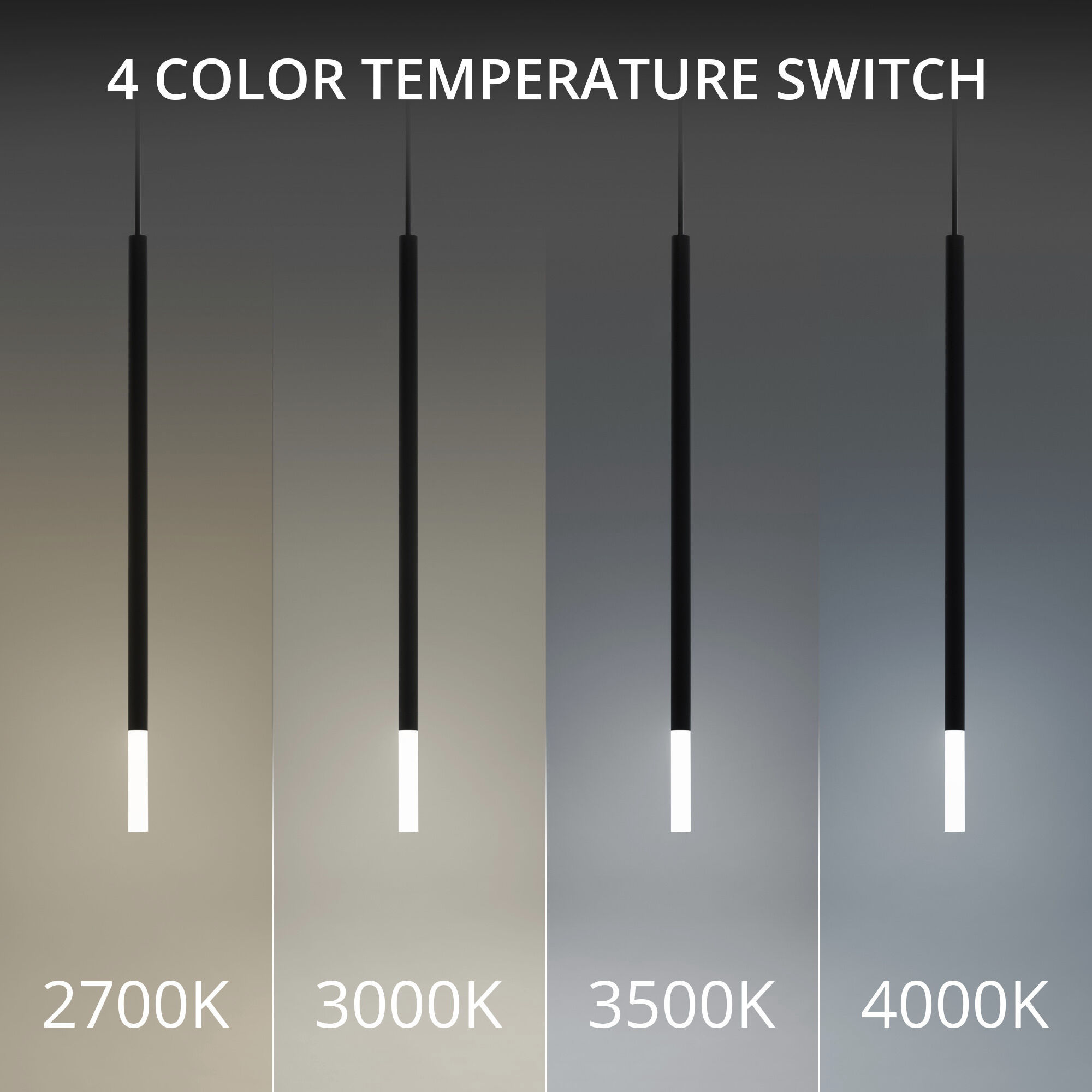 Viggo LED 0.75 inch Black Pendant Ceiling Light in 3500K, dweLED