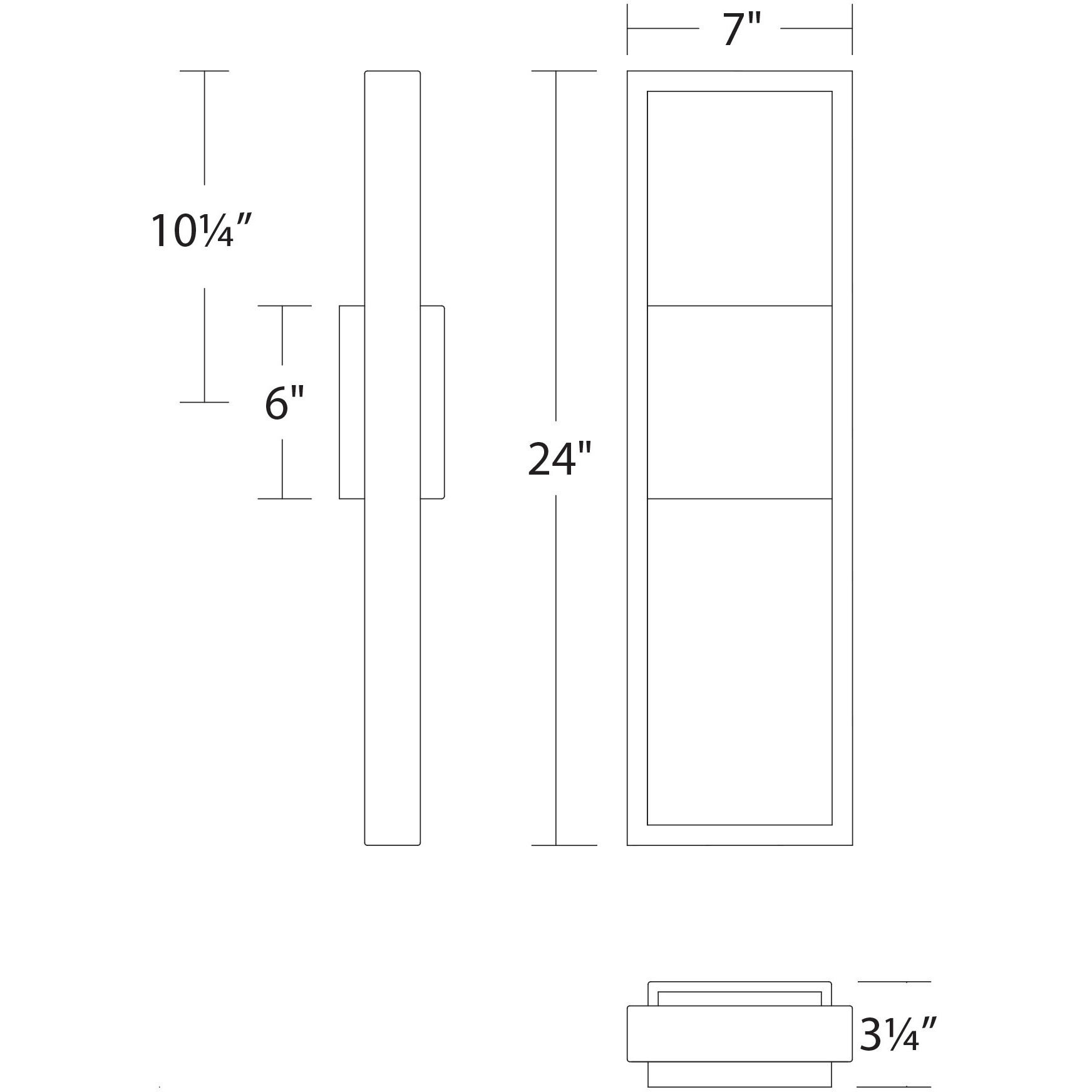 Archetype LED 24 inch Black Outdoor Wall Light, dweLED