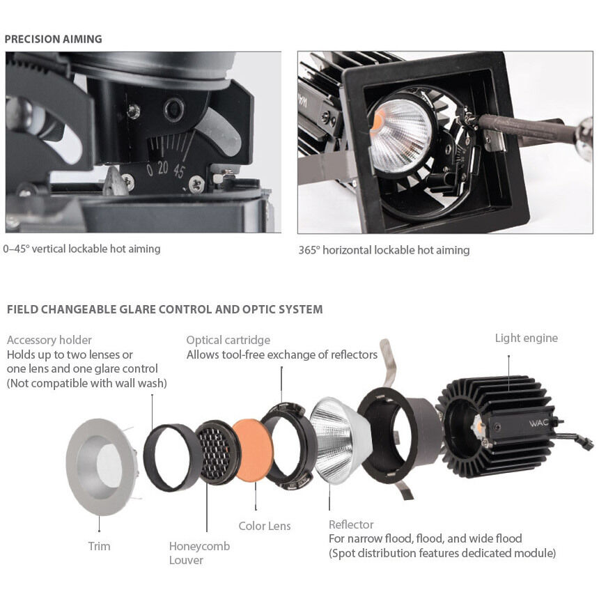 WAC Lighting R2RAT-N840-BKWT Volta LED B/Wt Recessed