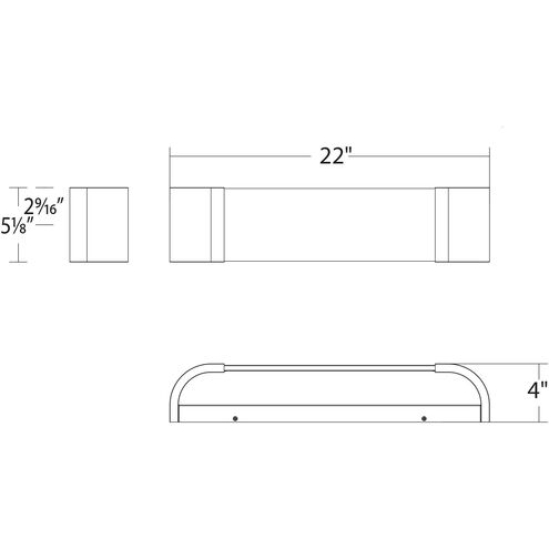 Melrose LED 22 inch Aged Brass Bath Vanity & Wall Light, dweLED
