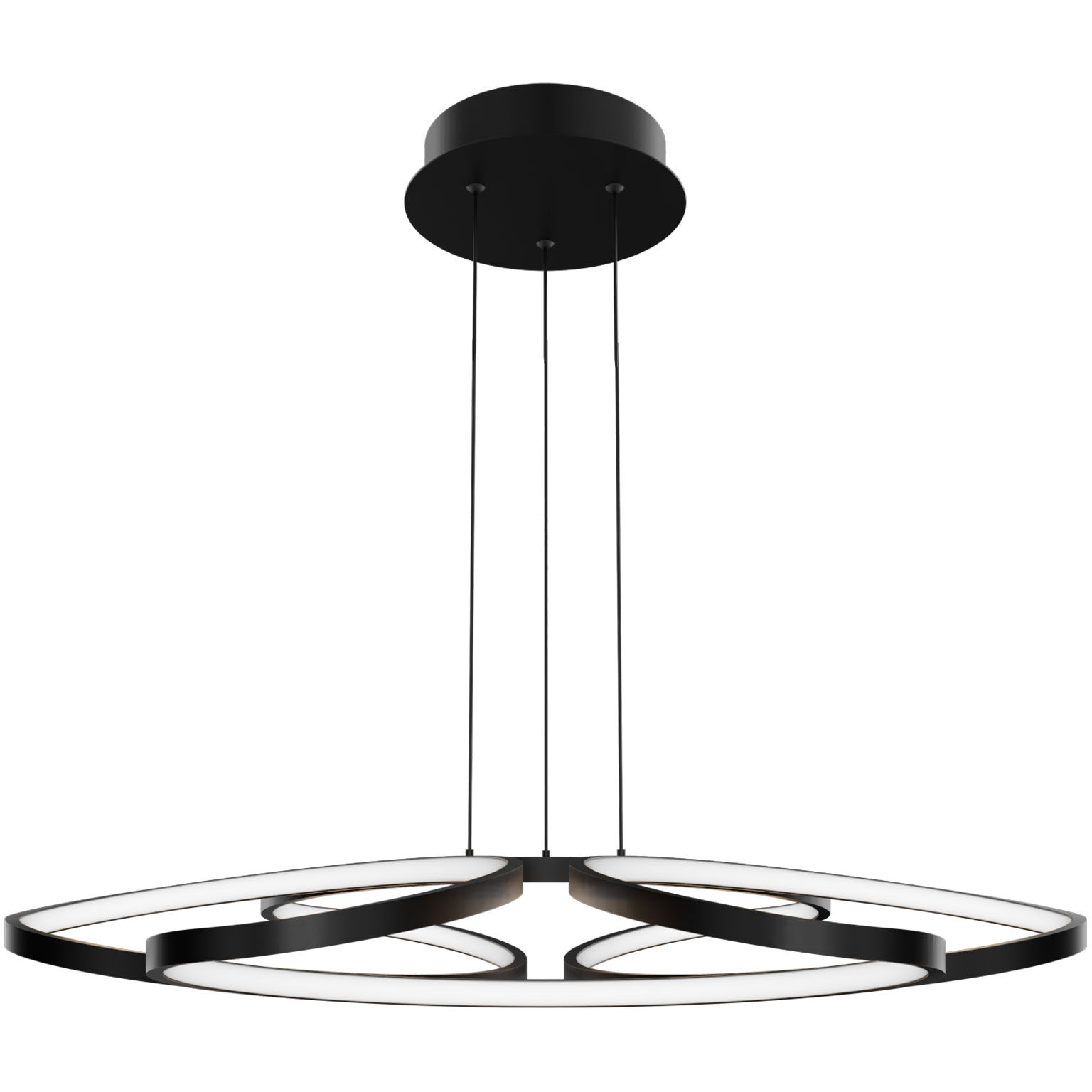 Klover LED 32 inch Black Pendant Ceiling Light in 3000K, dweLED