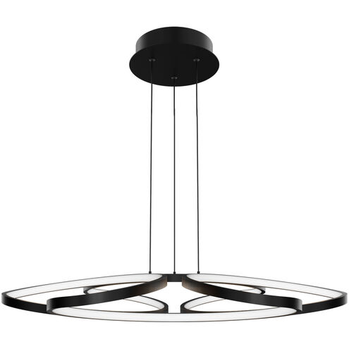 Klover LED 32 inch Black Pendant Ceiling Light in 3000K, dweLED