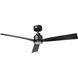 Clean 52 inch Matte Black Downrod Ceiling Fans, Smart Fan