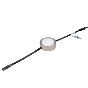 Line Voltage Puck Light LED Brushed Nickel Button Light