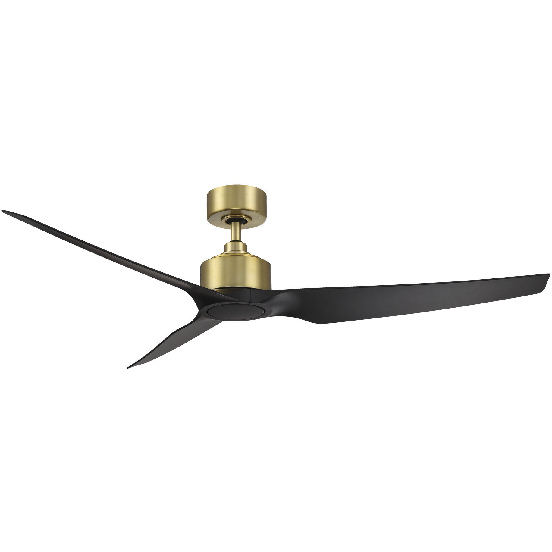Stella 60 inch Soft Brass Matte Black with Matte Black Blades Downrod Ceiling Fans, Smart Fan