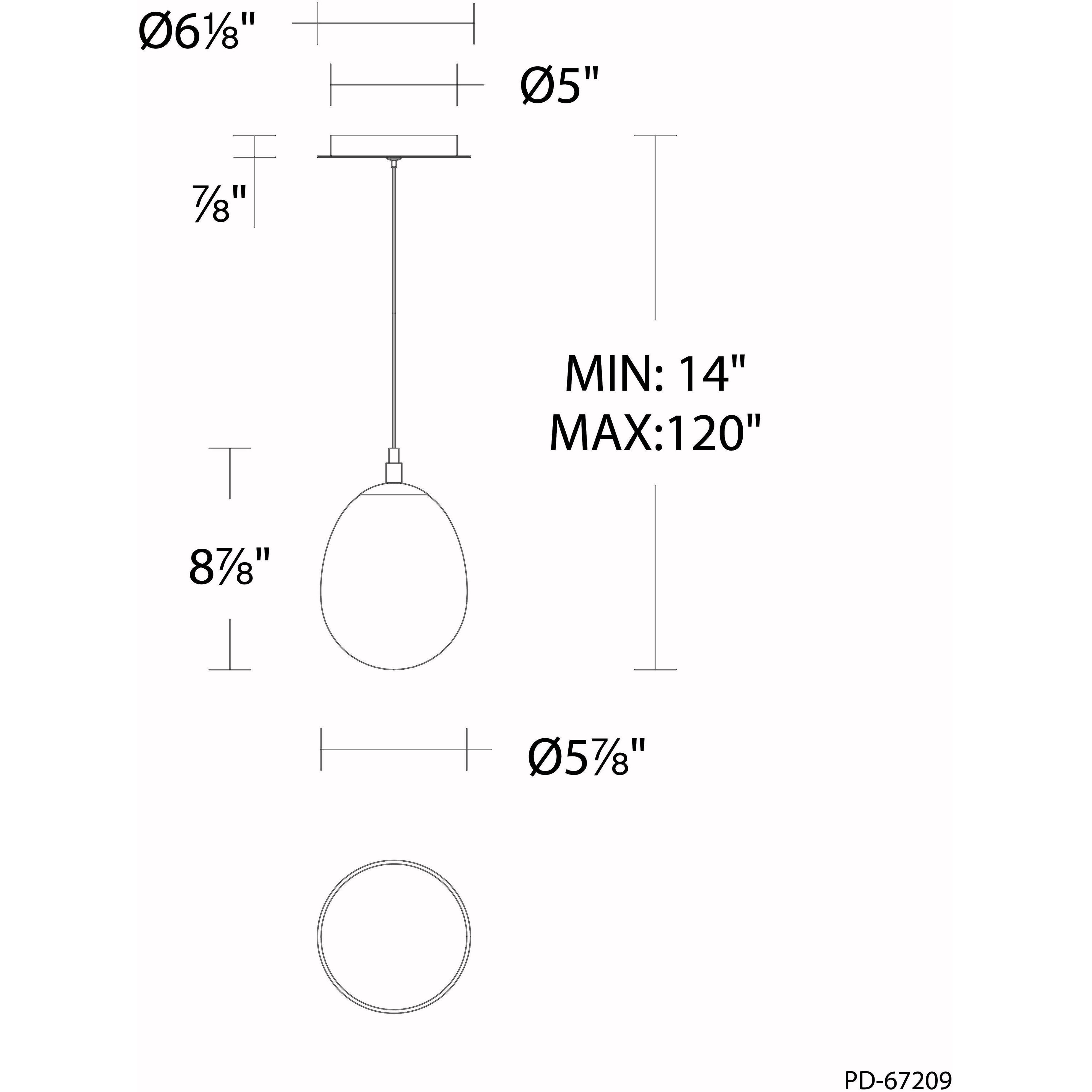 Bolla LED 5.88 inch Chrome Mini-Pendant Ceiling Light, dweLED