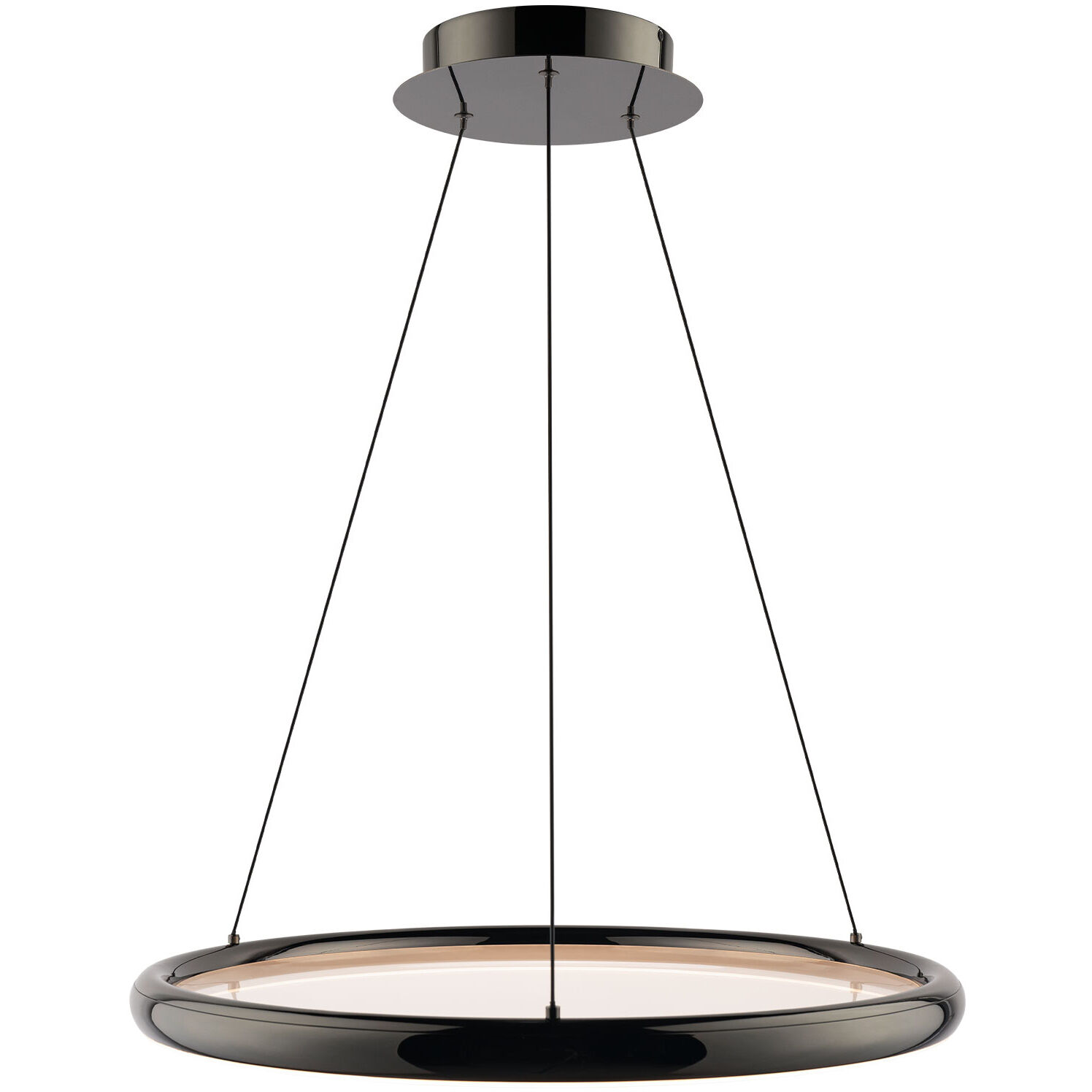 Huxley LED 23.38 inch Black Chrome Pendant Ceiling Light in 3000K, dweLED