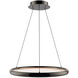 Huxley LED 23.38 inch Black Chrome Pendant Ceiling Light in 3000K, dweLED