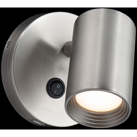Kepler Reading Light Wall Light in Brushed Nickel, dweLED