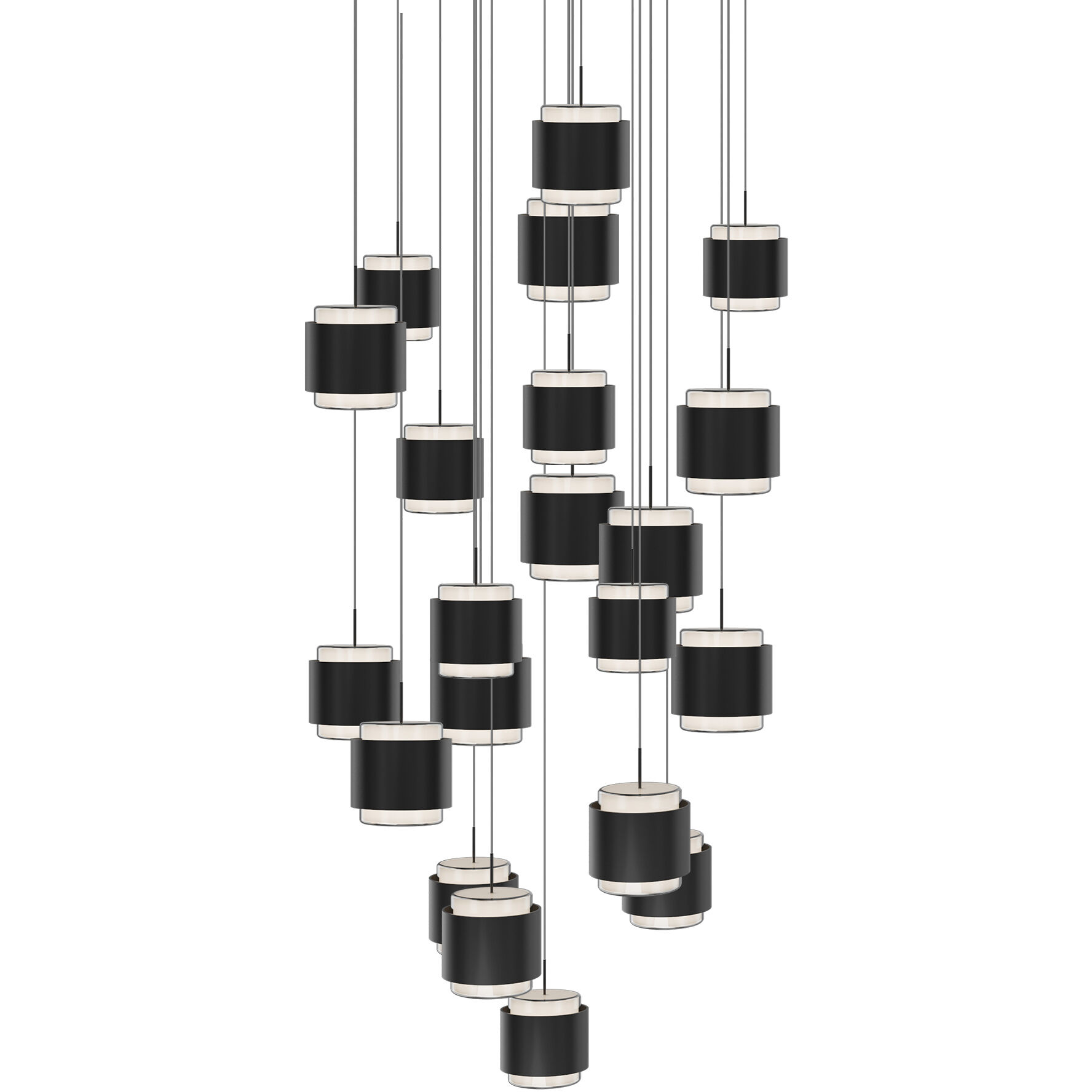 Banded LED 26 inch Black Chandelier Ceiling Light, dweLED