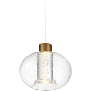 Crater LED 8.25 inch Aged Brass Mini-Pendant Ceiling Light, dweLED