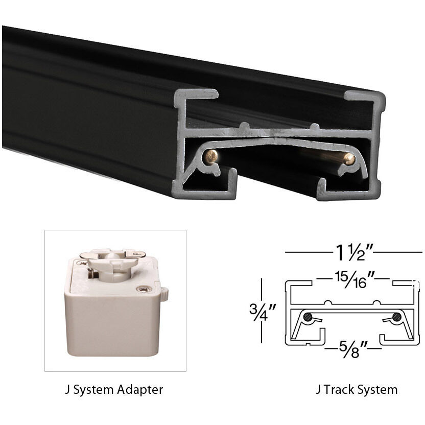 J Track 120 Black Track Component Ceiling Light