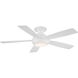 Odyssey 52 inch Matte White Flush Mount Ceiling Fans, Smart Fan