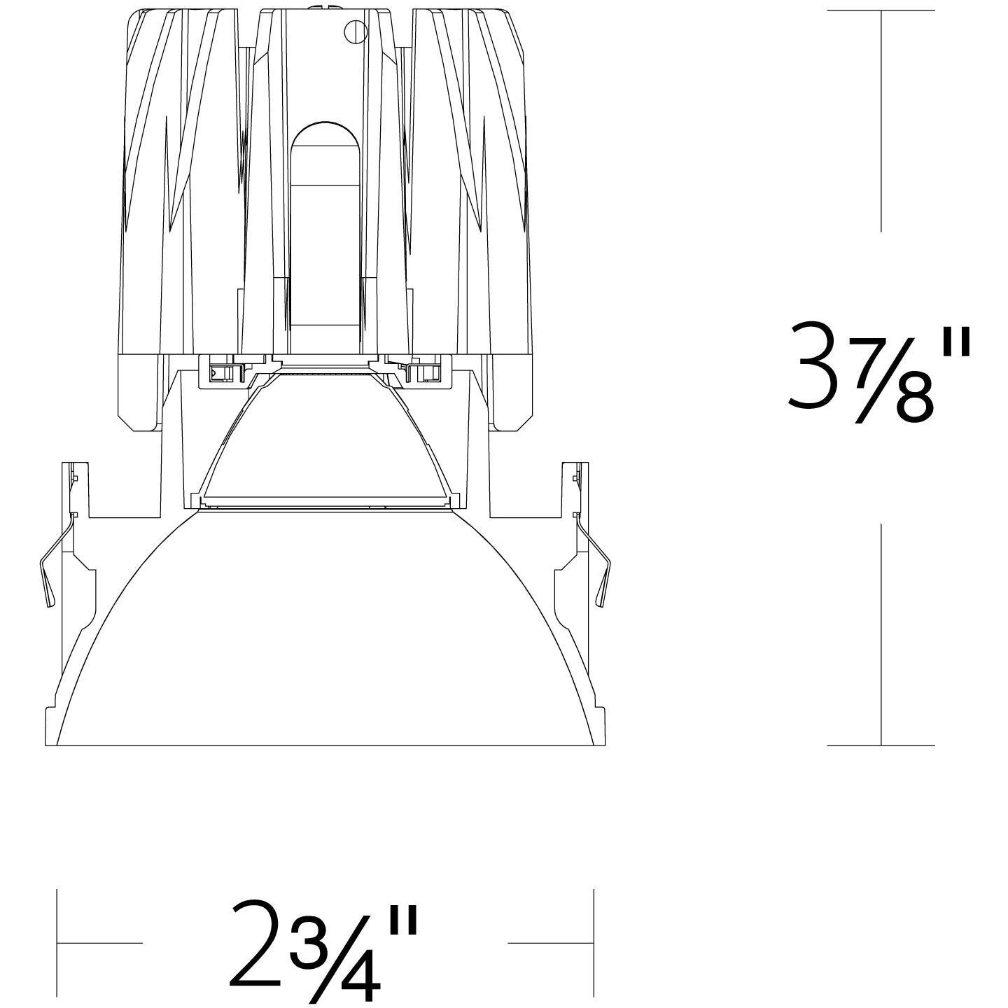 FQ Integrated LED Black Recessed Trim in 2700K, 2" LED