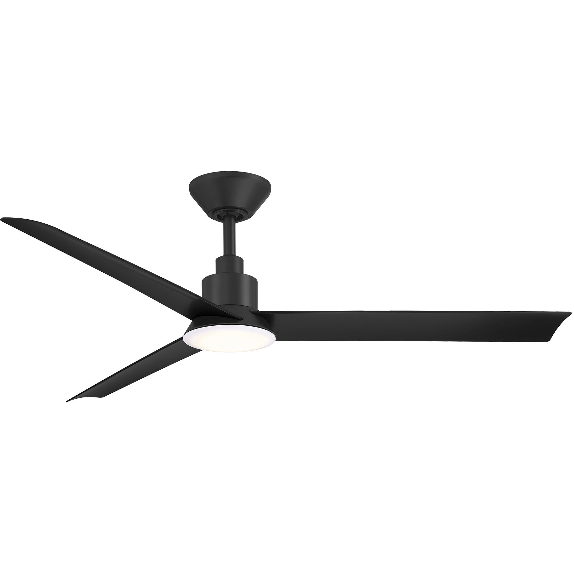 Flair 56 inch Matte Black with Matte White Blades Downrod Ceiling Fan